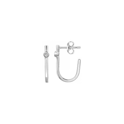 Boucles d'oreilles La Garçonne en argent et diamant