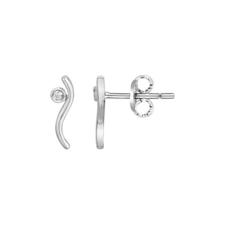 Boucles d'oreilles La Garçonne Harmonie en argent et diamant