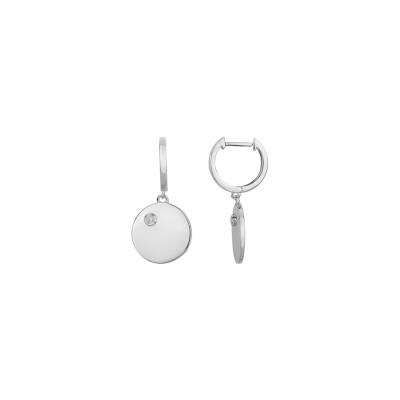 Boucles d'oreilles La Garçonne en argent et diamant