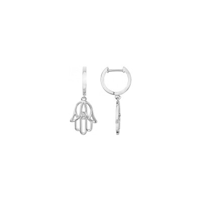 Boucles d'oreilles La Garçonne en argent et diamants