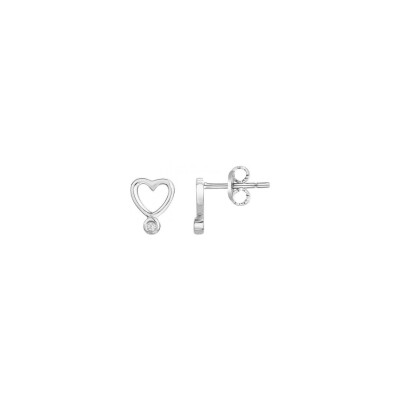 Boucles d'oreilles La Garçonne en argent et diamant
