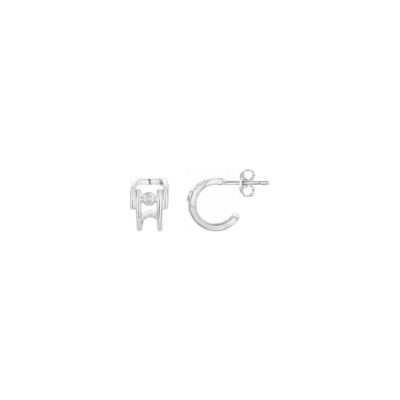 Boucles d'oreilles La Garçonne en argent et diamant