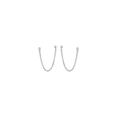 Boucles d'oreilles La Garçonne en argent et diamant