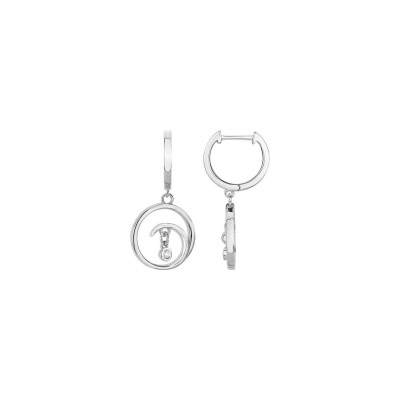Boucles d'oreilles La Garçonne en argent et diamant 0.030ct
