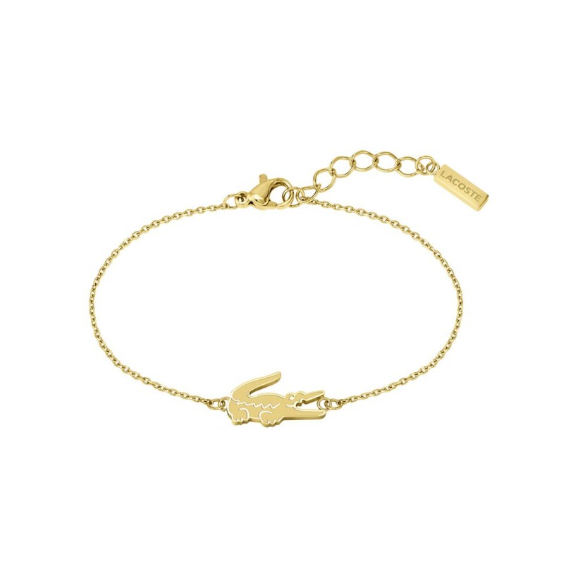 Bracelet Lacoste Crocodile en métal doré