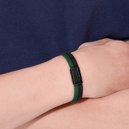 Bracelet Lacoste Traveler en acier et cuir