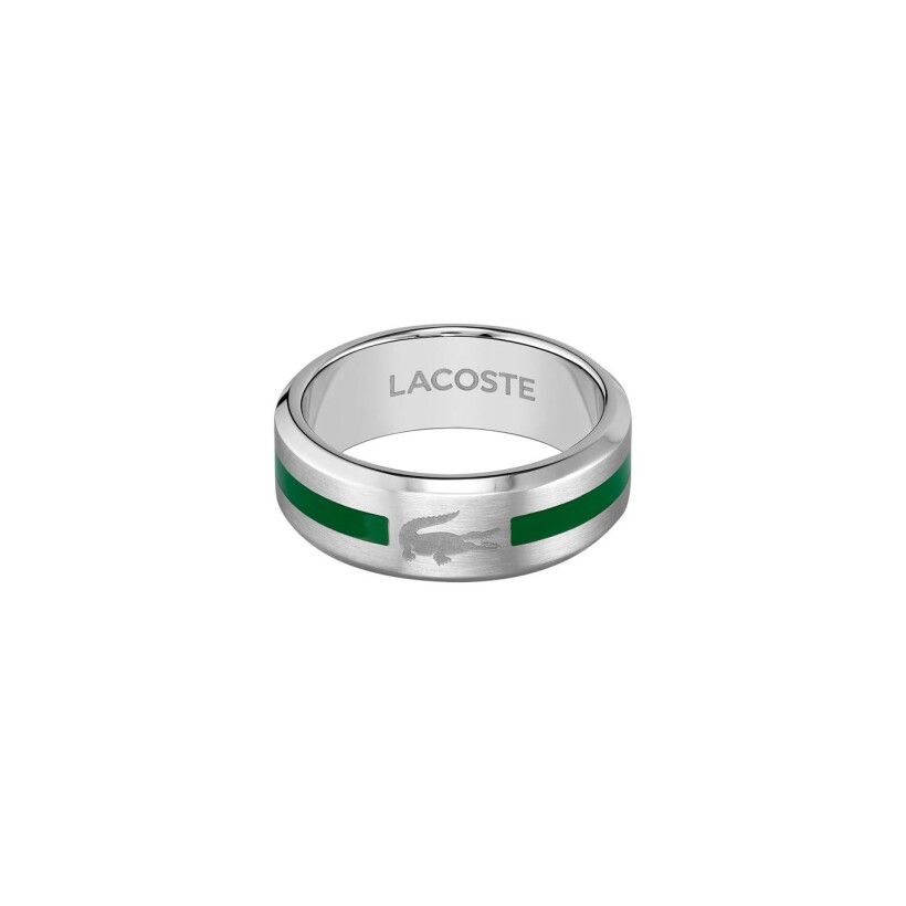 Bague Lacoste Baseline en acier PVD, taille 62