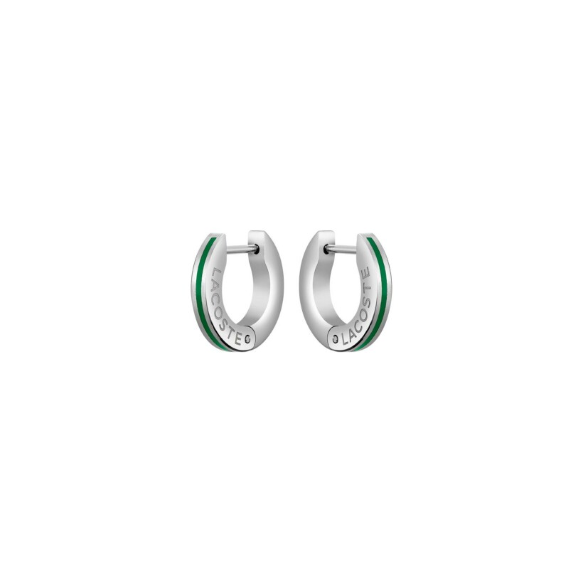 Boucles d'oreilles Lacoste Baseline en acier PVD