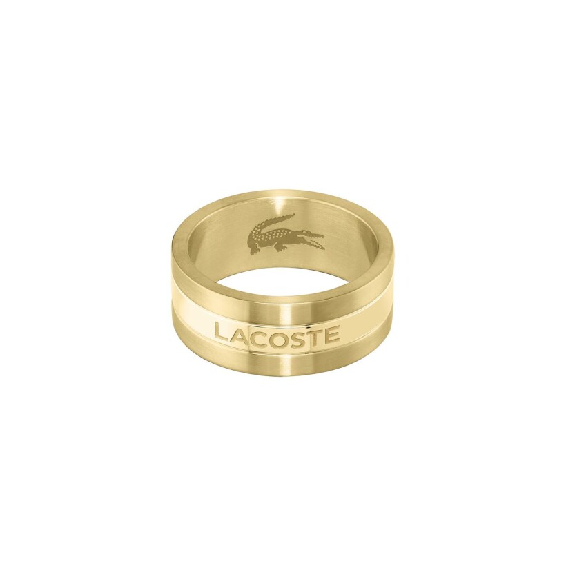 Bague Lacoste Adventurer en métal doré, taille 62