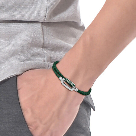 Bracelet Lacoste Starboard en acier et cuir