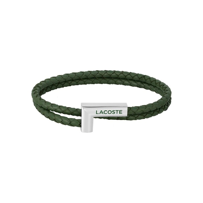Bracelet Lacoste Swarm en cordon vert et acier