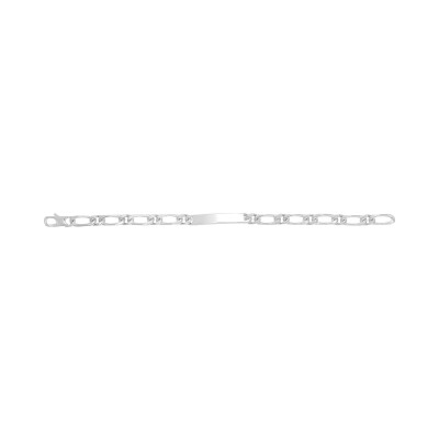 Gourmette maille cheval alternée en argent poli
