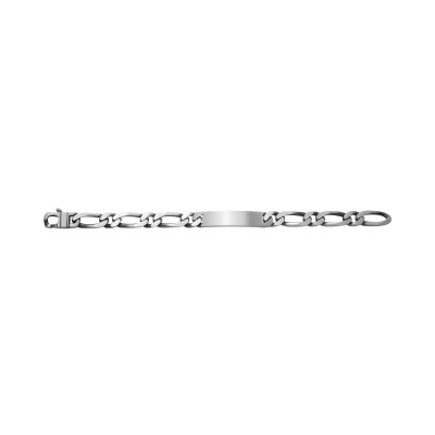 Gourmette maille cheval alternée en argent vielli