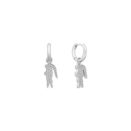 Boucles d'oreilles Lacoste Crocodile en acier et cristaux