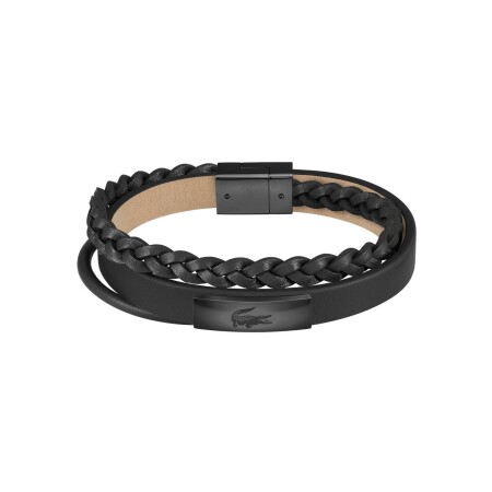 Bracelet Lacoste Fusion en acier pvd et cuir