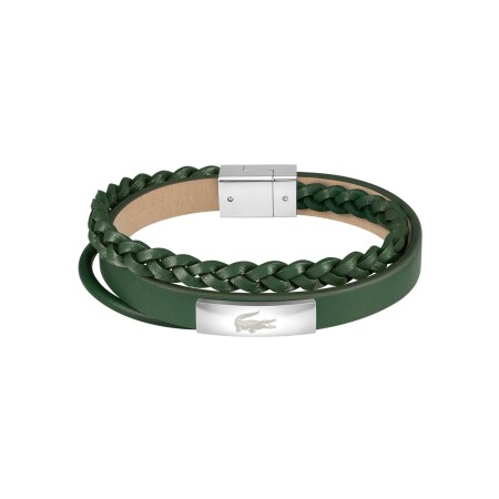 Bracelet Lacoste Fusion en acier et cuir