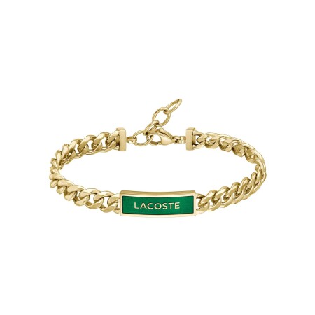 Bracelet Lacoste Fence en acier pvd et métal doré