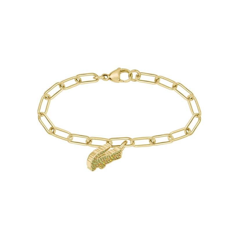 Bracelet Lacoste Crocodile en métal doré