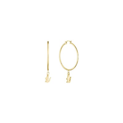 Boucles d'oreilles Lacoste Crocodile en métal doré