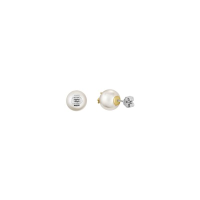 Boucles d'oreilles Lacoste Matchpoint en acier doré et perle