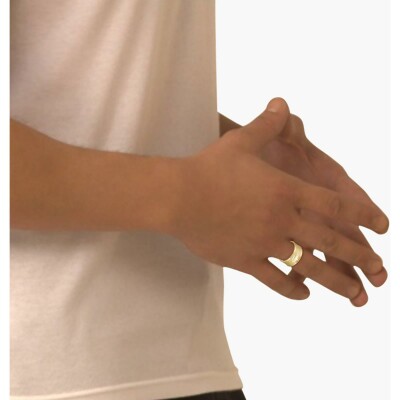 Bague Lacoste Backhand en acier doré, taille 66