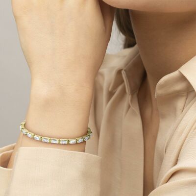 Bracelet Lacoste Duchess en acier doré et zircon