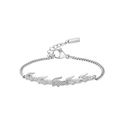 Bracelet Lacoste Crocodile en acier et cristaux