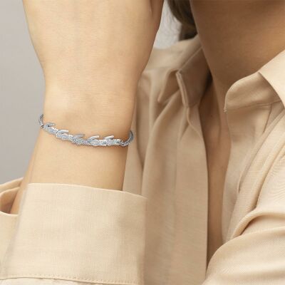 Bracelet Lacoste Crocodile en acier et cristaux