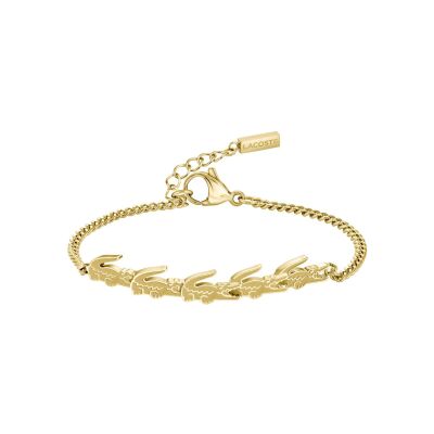 Bracelet Lacoste Crocodile en acier doré