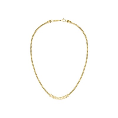 Collier Lacoste Script en acier doré