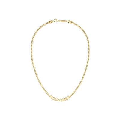 Collier Lacoste Script en acier doré