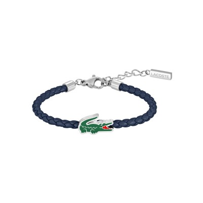 Bracelet Lacoste Cutie Croc en acier et cuir
