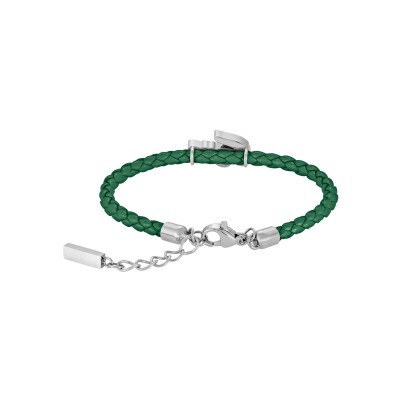 Bracelet Lacoste Cutie Croc en acier et cuir