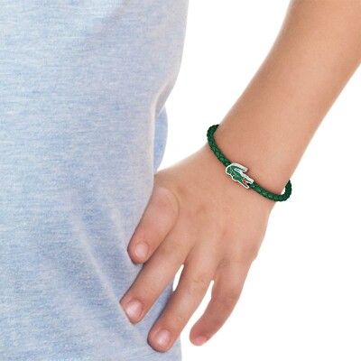 Bracelet Lacoste Cutie Croc en acier et cuir