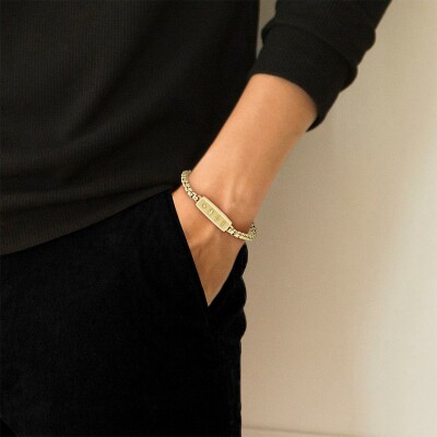 Bracelet Lacoste District en acier doré