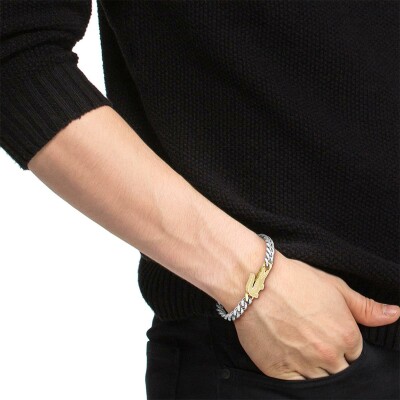 Bracelet Lacoste Arthor en acier doré