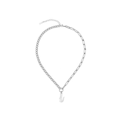 Collier Lacoste Crocodile en acier et cristaux