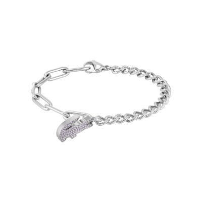 Bracelet Lacoste Crocodile en acier et cristaux