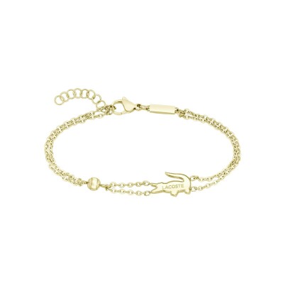 Bracelet Lacoste Crocodile en acier doré