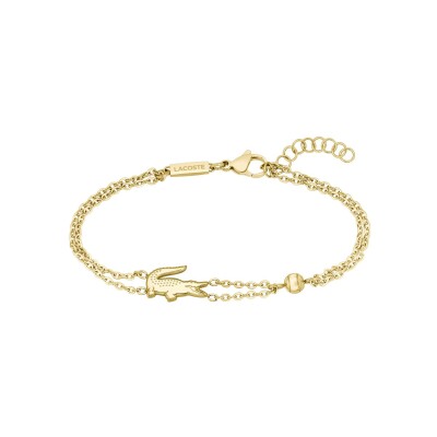 Bracelet Lacoste Crocodile en acier doré