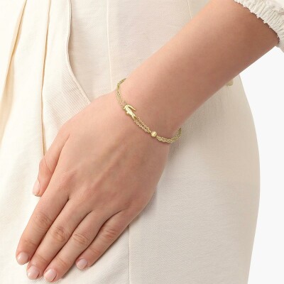 Bracelet Lacoste Crocodile en acier doré