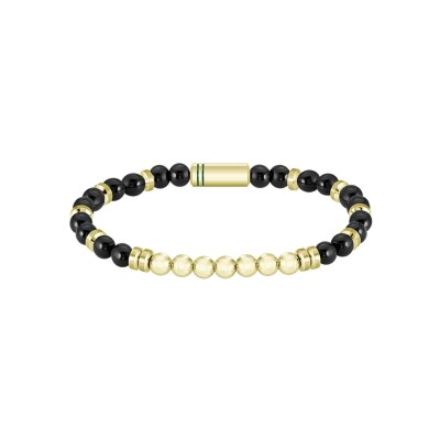 Bracelet Lacoste Matchpoint en acier doré et onyx