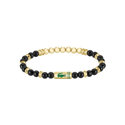 Bracelet Lacoste Matchpoint en acier doré et onyx