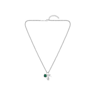 Collier Lacoste Umpire en acier et malachite