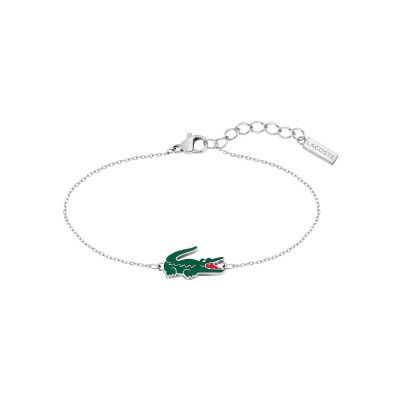 Bracelet Lacoste Crocodile en acier et émail