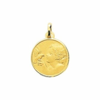 Médaille Ange et colombe en or jaune