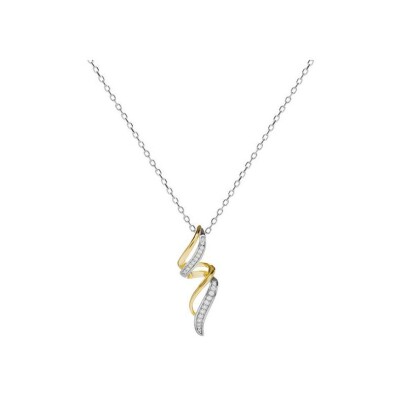 Pendentif LineArgent Coton en argent bicolore et oxydes de zirconium