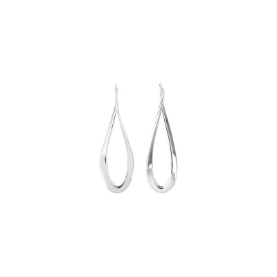 Boucles d'oreilles créoles en argent rhodié