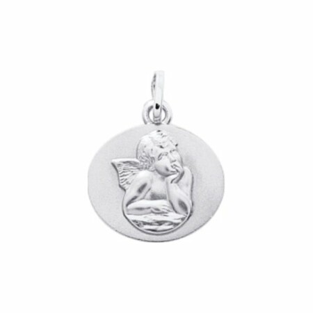 Médaille Ange en or blanc