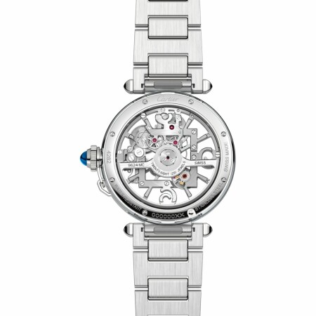 Pasha de Cartier watch, 41 mm, automatic movement, steel, interchangeable metal and leather straps